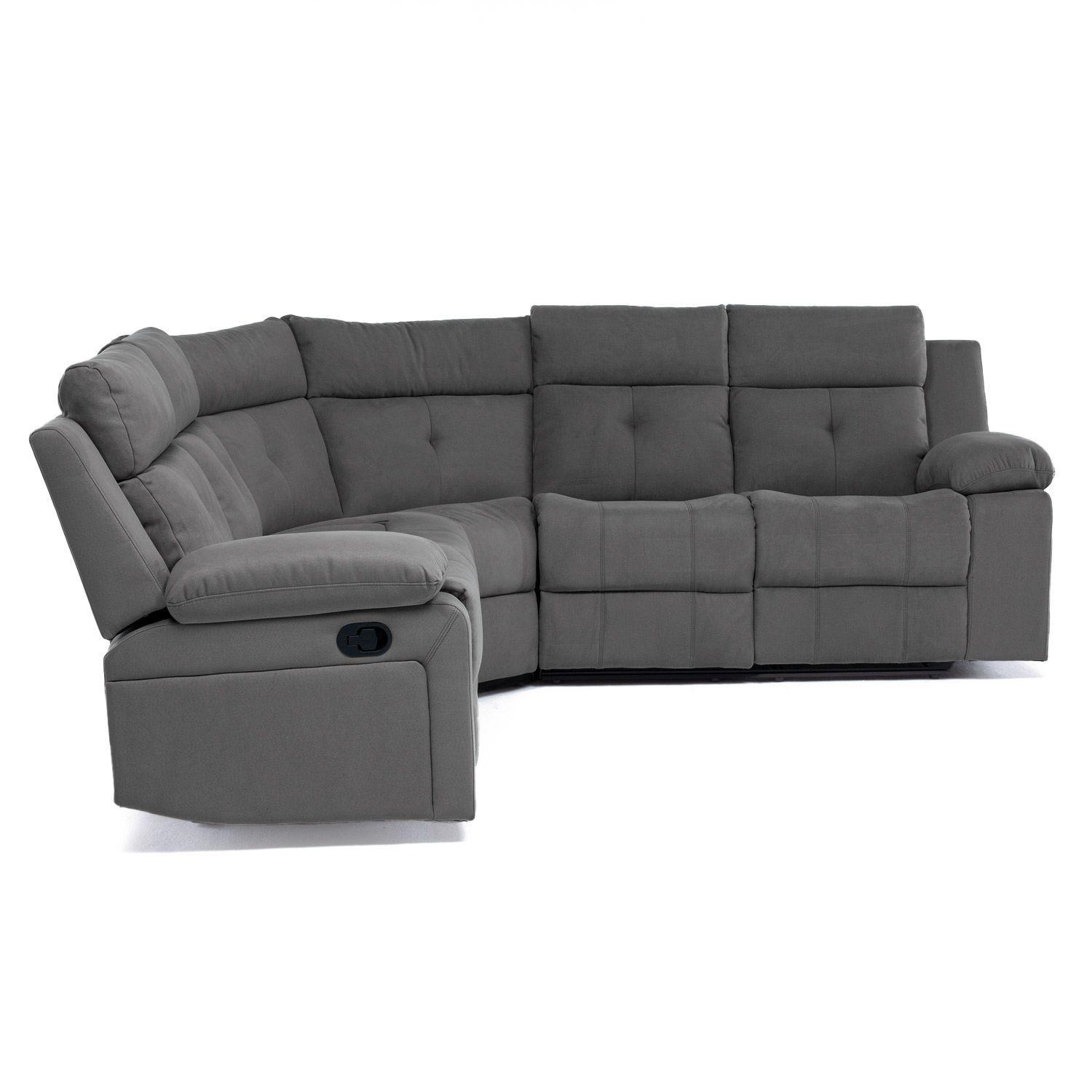  Sofá Seccional Reclinable Moderno Living Arizona Gris 8081GR-6
