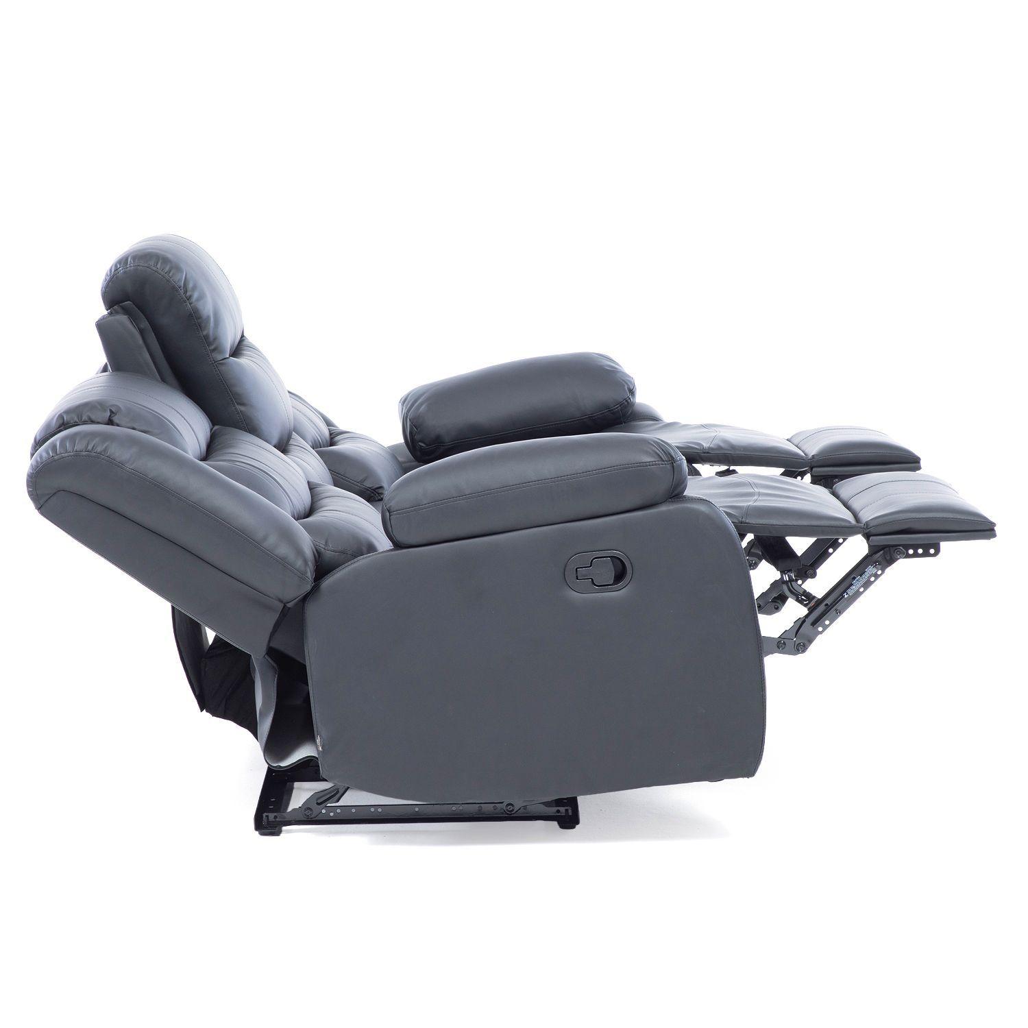 Sofa 3 Cuerpos Reclinable Portavasos Moderno Roma-4