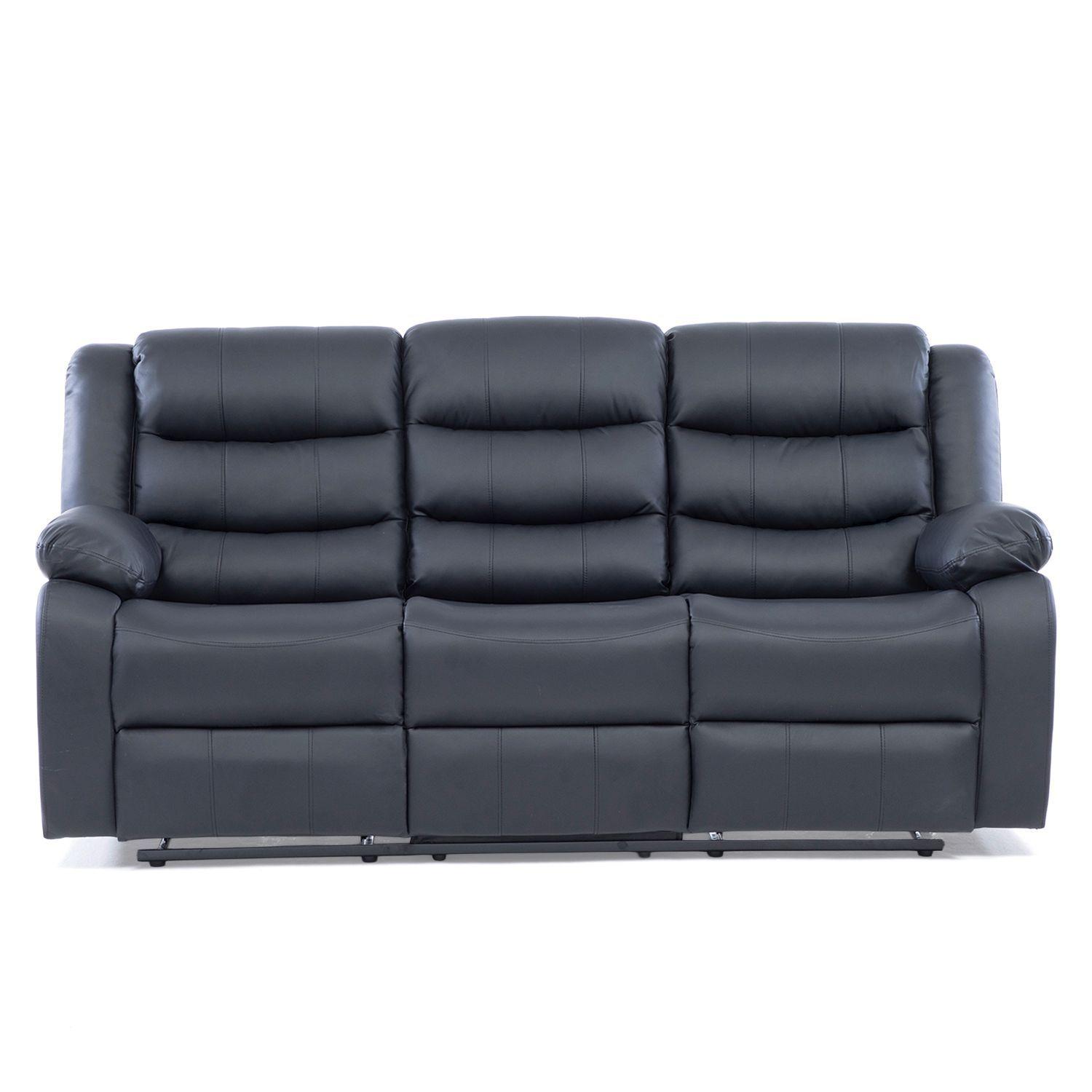 Sofa 3 Cuerpos Reclinable Portavasos Moderno Roma-6