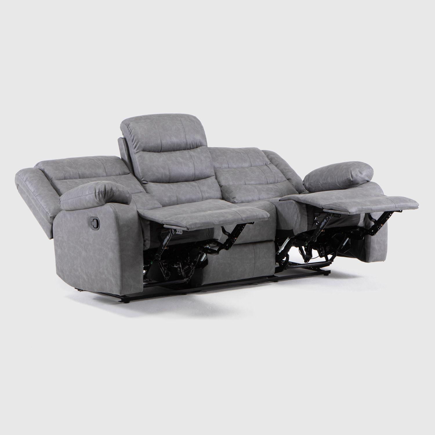 Sofa 3 Cuerpos Reclinable Portavasos Moderno Roma-3