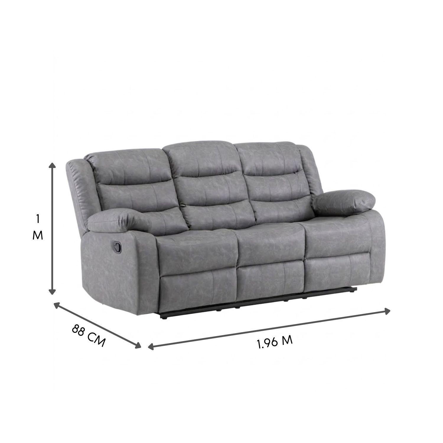 Sofa 3 Cuerpos Reclinable Portavasos Moderno Roma-7