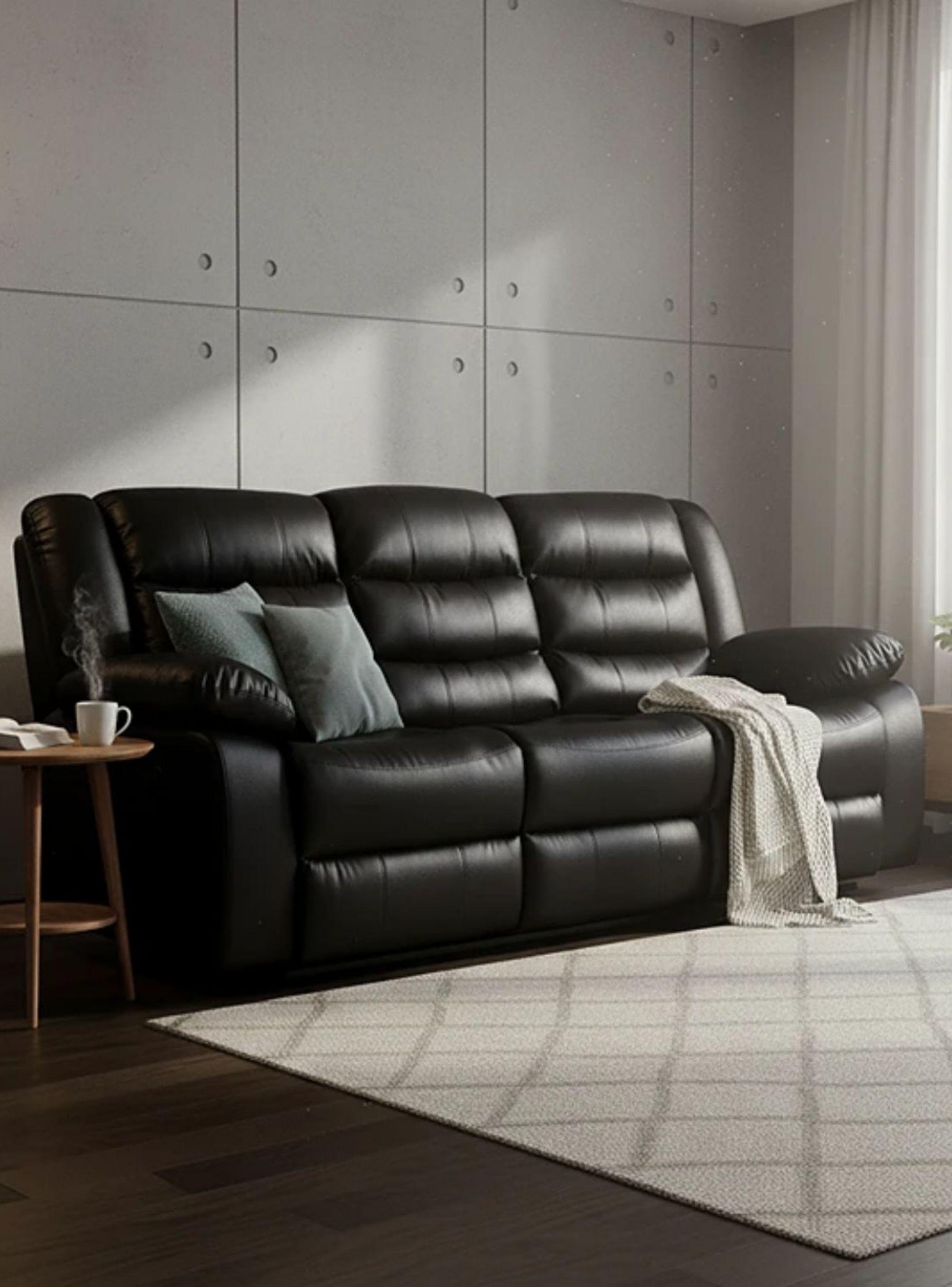 Sofa 3 Cuerpos Reclinable Portavasos Moderno Roma-0