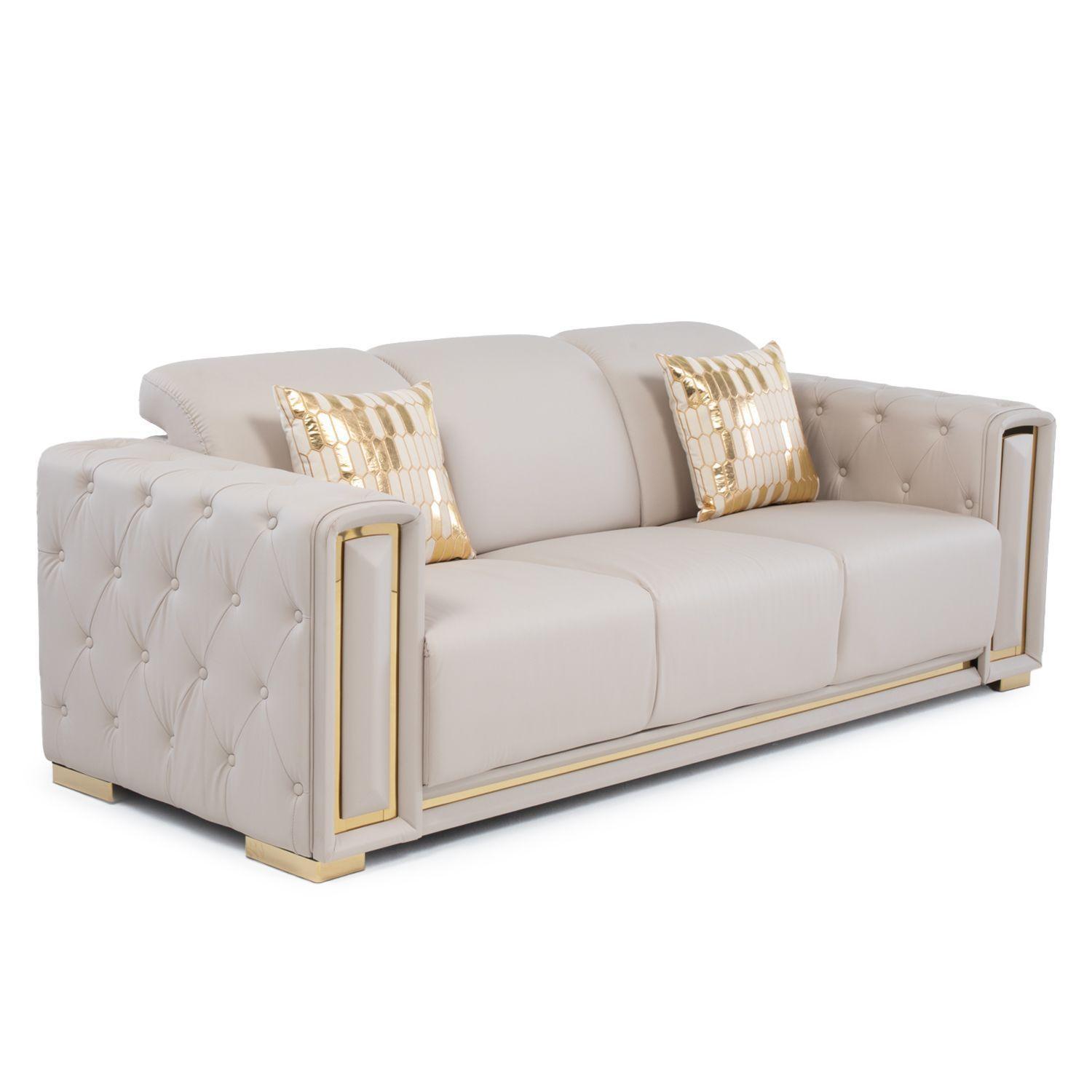 Sofá Elegante 3 Cuerpo Moderno Beige Palermo-2