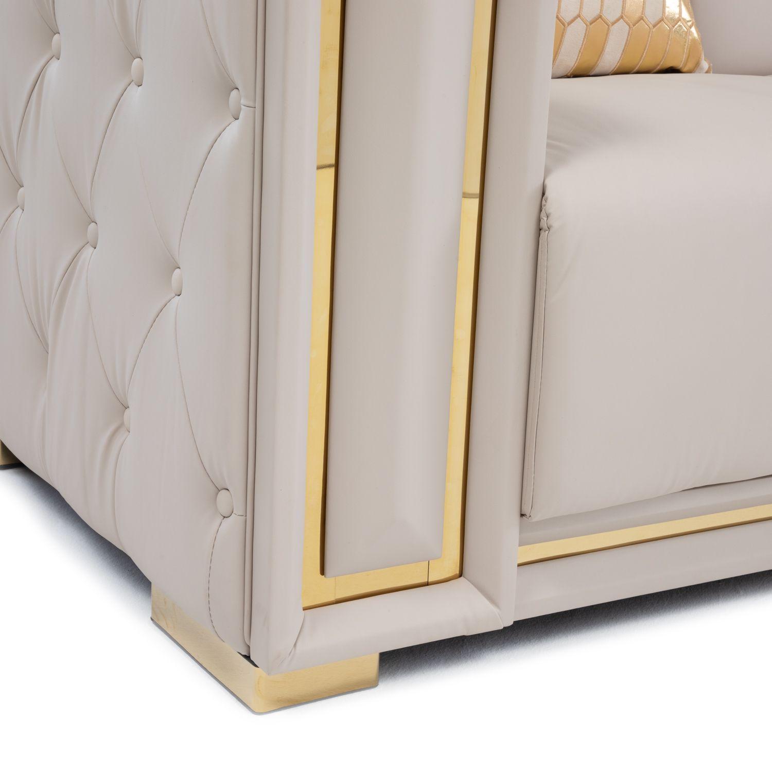 Sofá Elegante 3 Cuerpo Moderno Beige Palermo-5