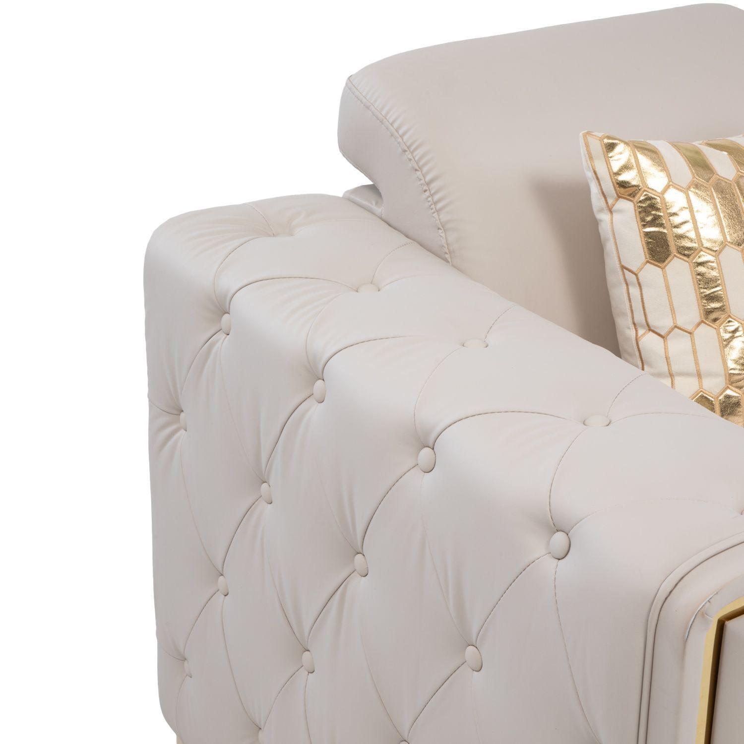 Sofá Elegante 3 Cuerpo Moderno Beige Palermo-7