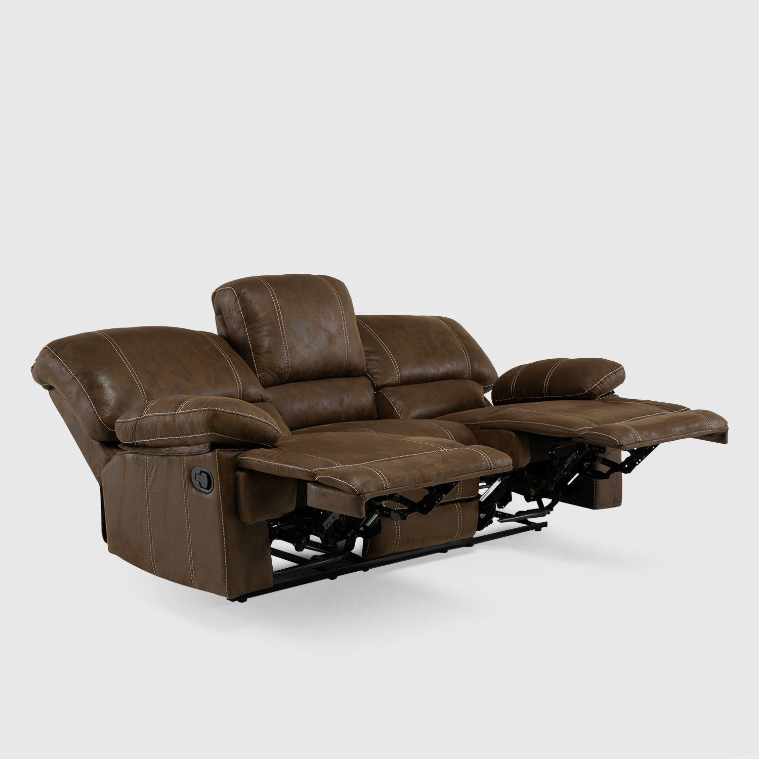 Sofá 3 Cuerpos 3 Reclinables Clásico Castle Cuero Viejo 98023R4S-6