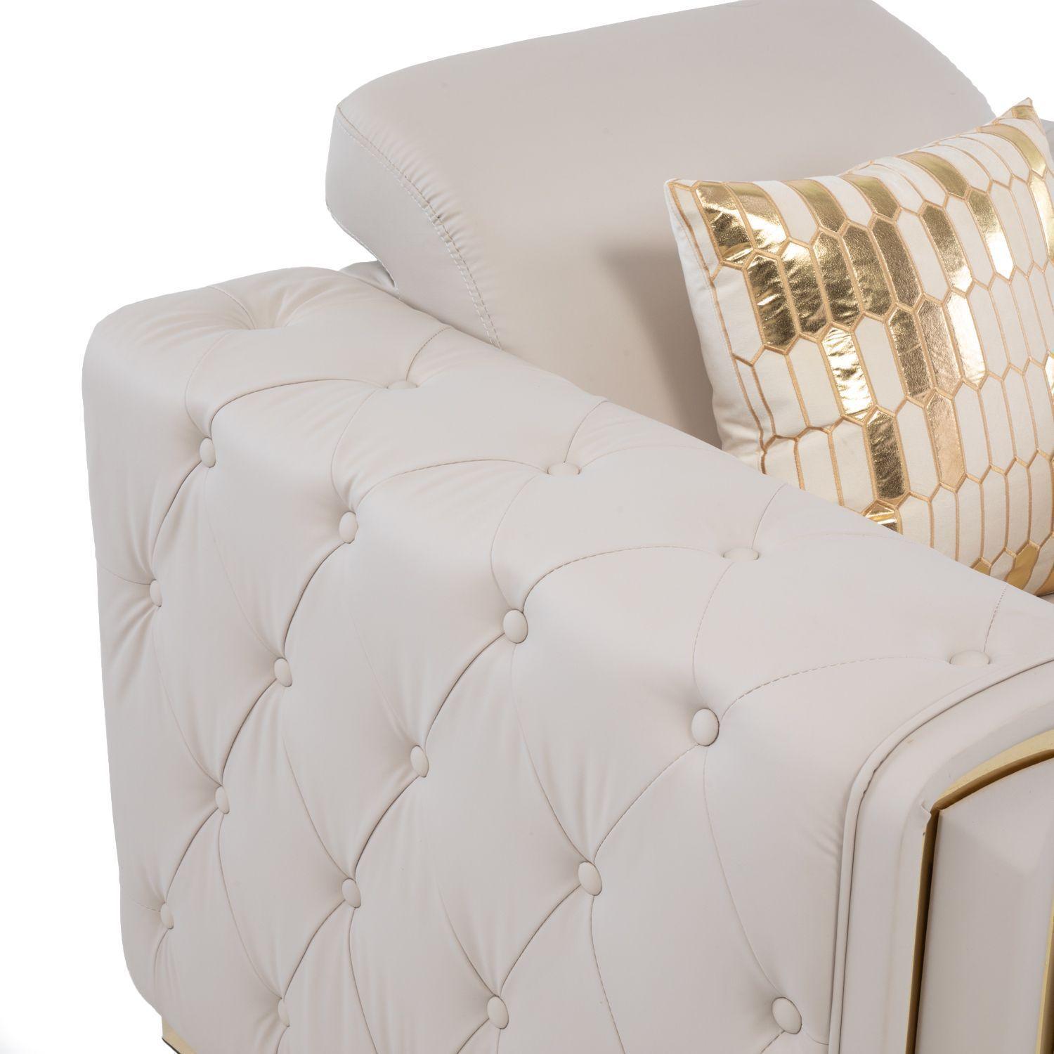 Sillón Elegante 1 Cuerpo Living Moderno Beige Palermo-3