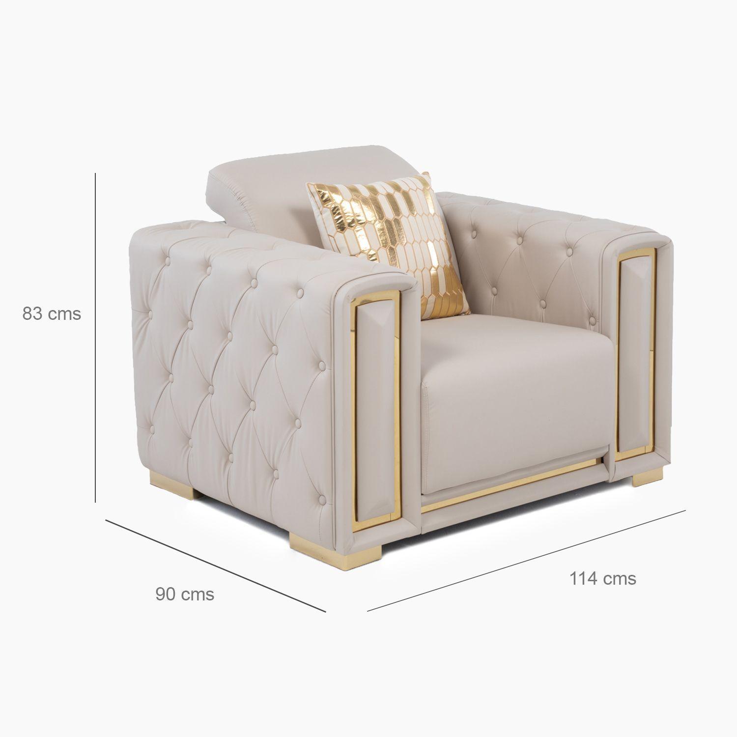 Sillón Elegante 1 Cuerpo Living Moderno Beige Palermo-7