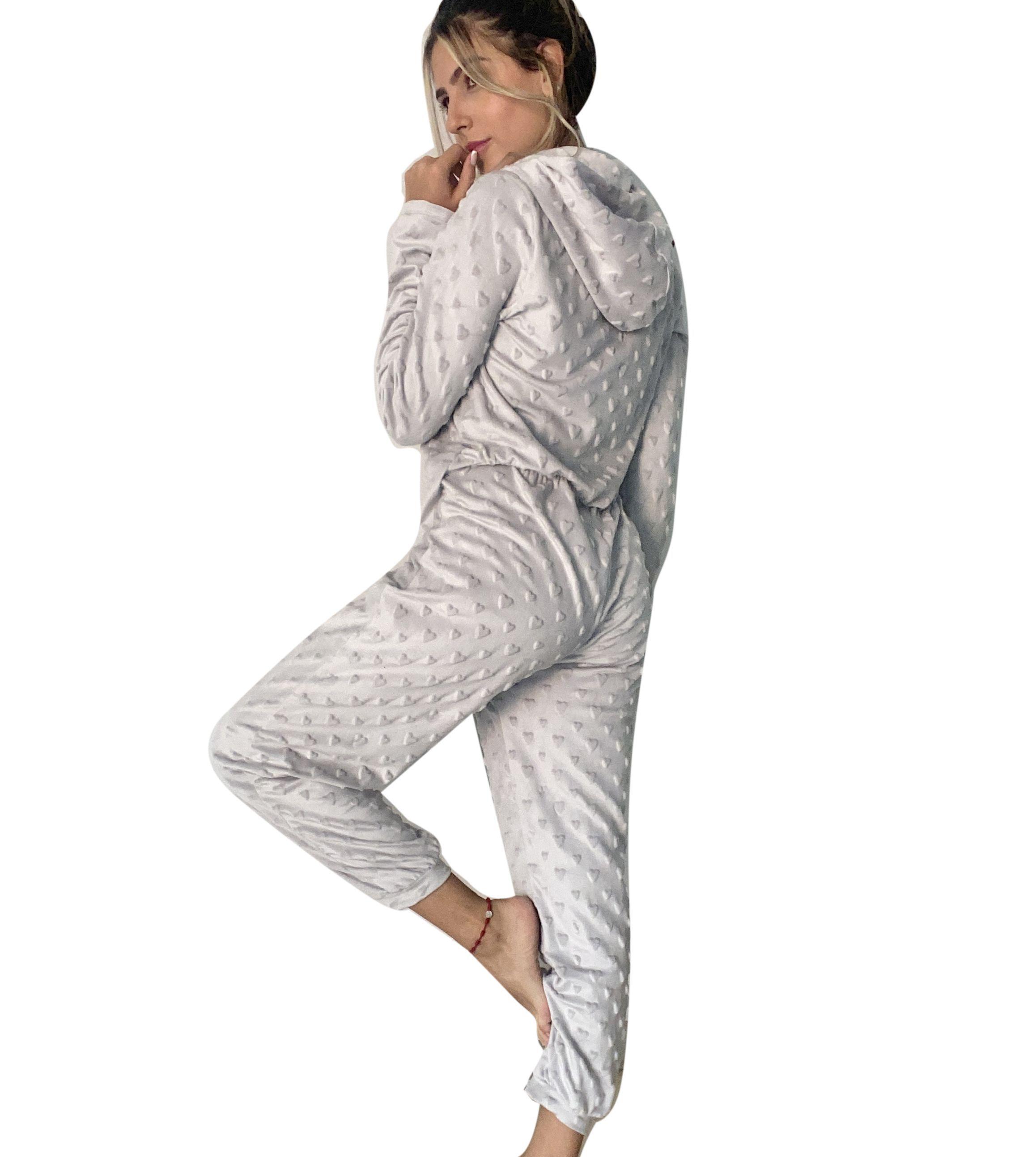 Pijama Invierno Adriana Arango Enterizo Gris-2