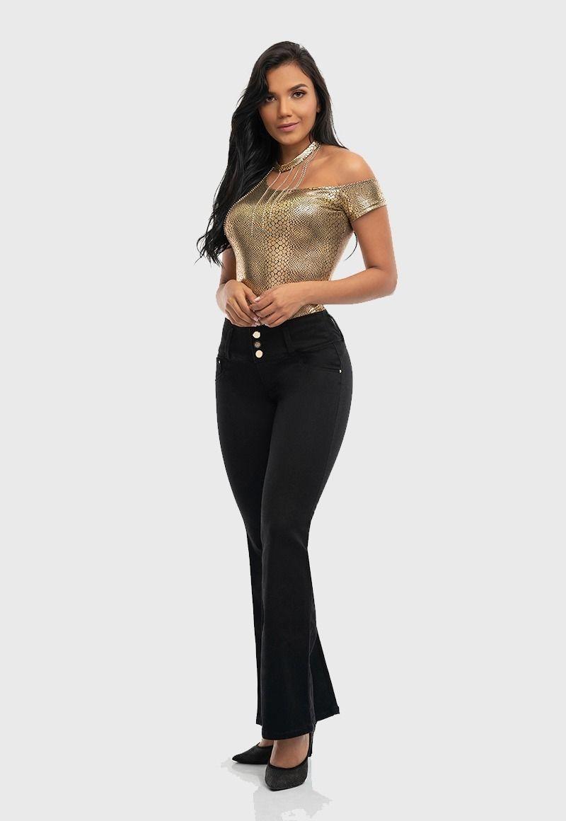Jeans Mujer Levanta Cola Negro Fascinate 1012-0