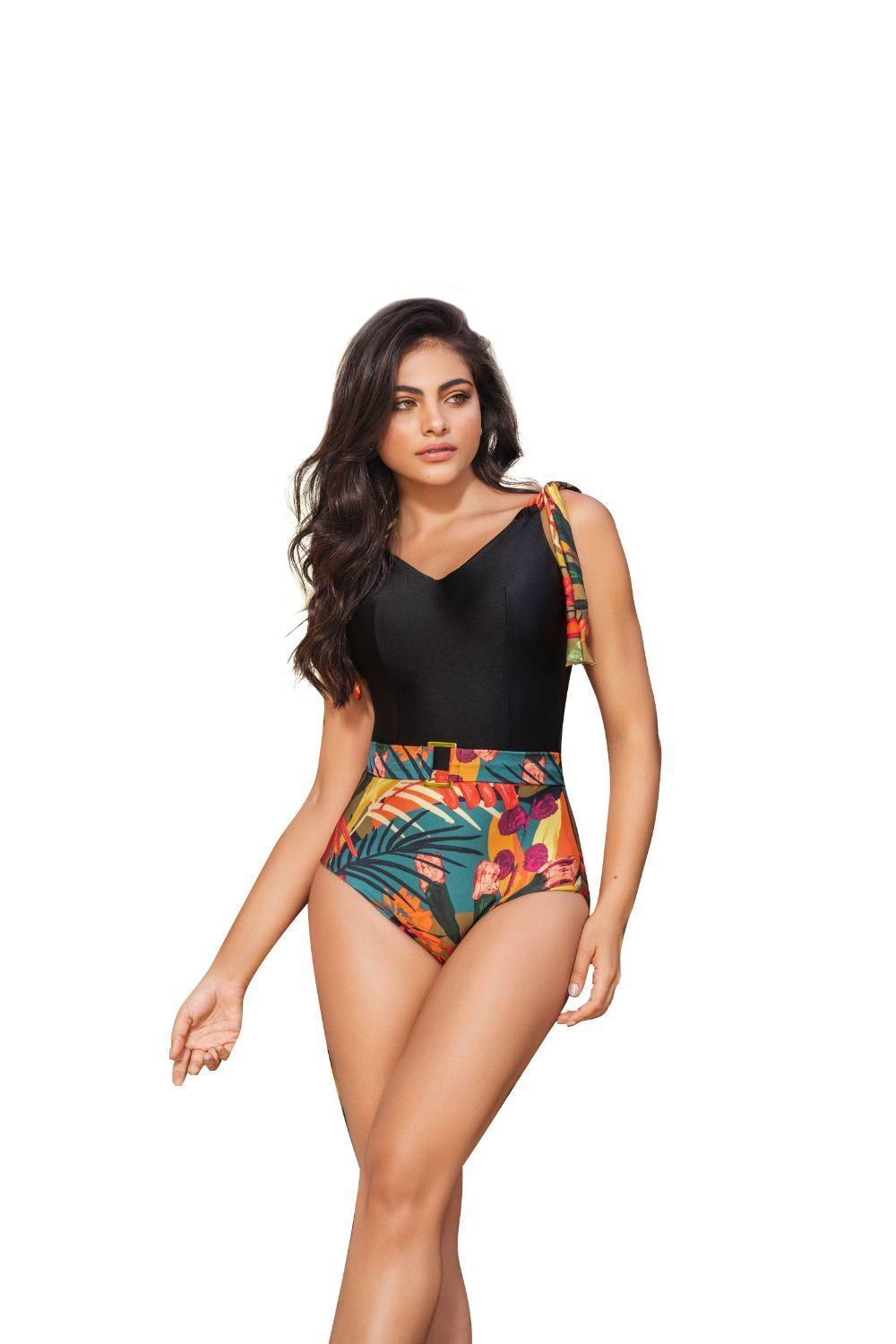 Traje de Baño Enterizo Negro Madagascar Carol 7122-0