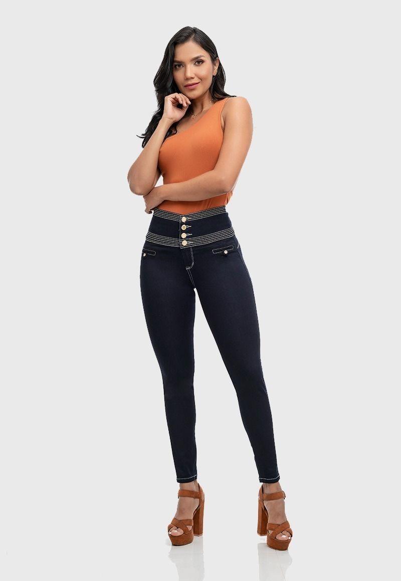 Jeans Mujer Levanta Cola Azul Noche Fascinate 065-1