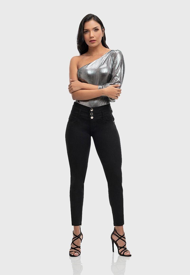 Jeans Mujer Levanta Cola Negro Clasico Fascinate 1092-0