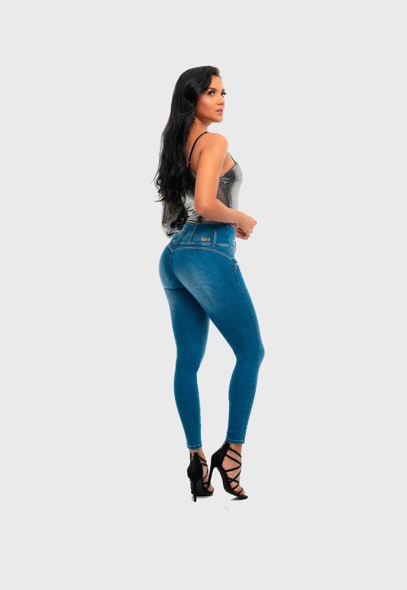 Jeans Mujer Levanta Cola Azul Claro Fascinate-1