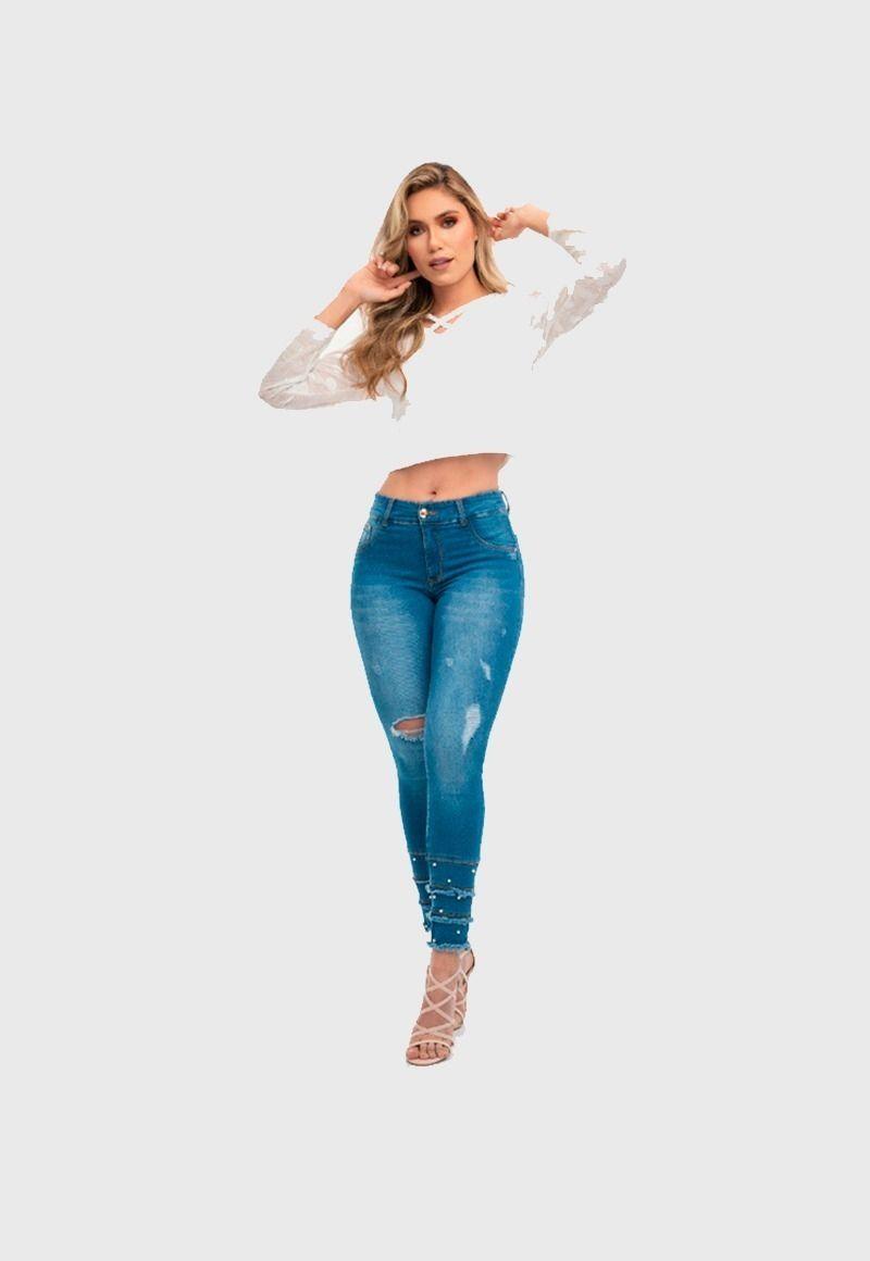 Jeans Mujer Levanta Cola Azul 992-0