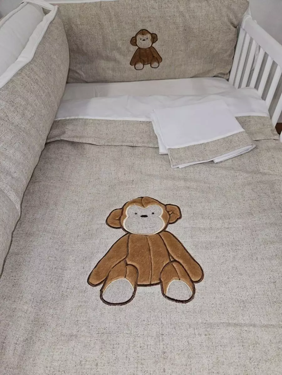Set de Cuna Monito Piel-0