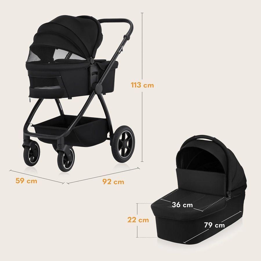 Coche Travel System 3 en 1 Meril Negro Lionelo-2