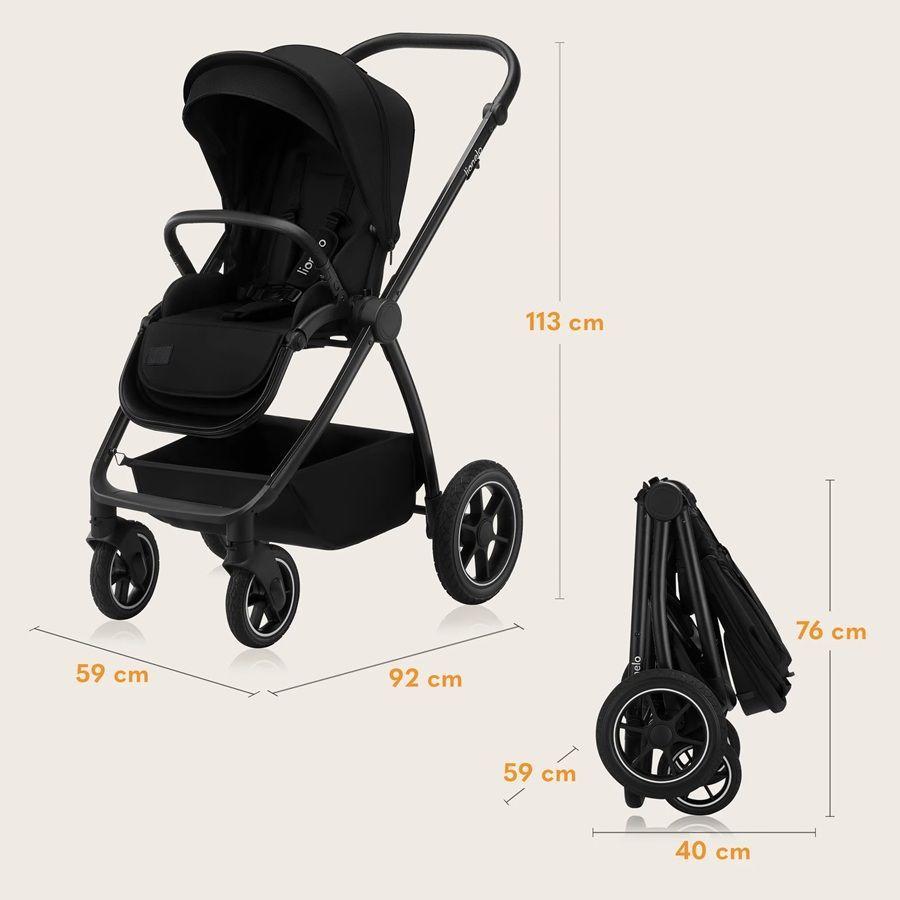 Coche Travel System 3 en 1 Meril Negro Lionelo-3