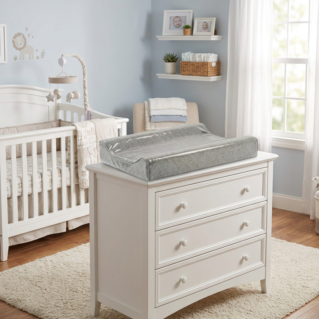 Mudador Doble Bee Bee Gris Liso-2