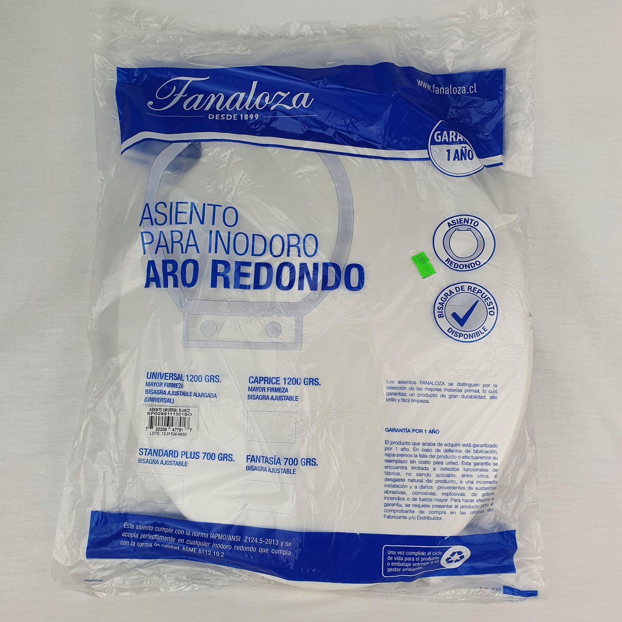 ASIENTO W.C UNIVERSAL 1200GR BLANCO FANALOZA-0