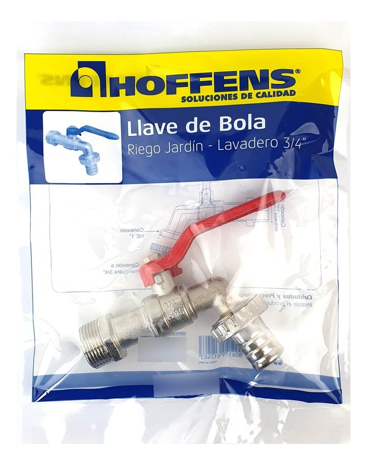 Llave Bola Jardin 3/4 Corte Rapido Hoffens-0