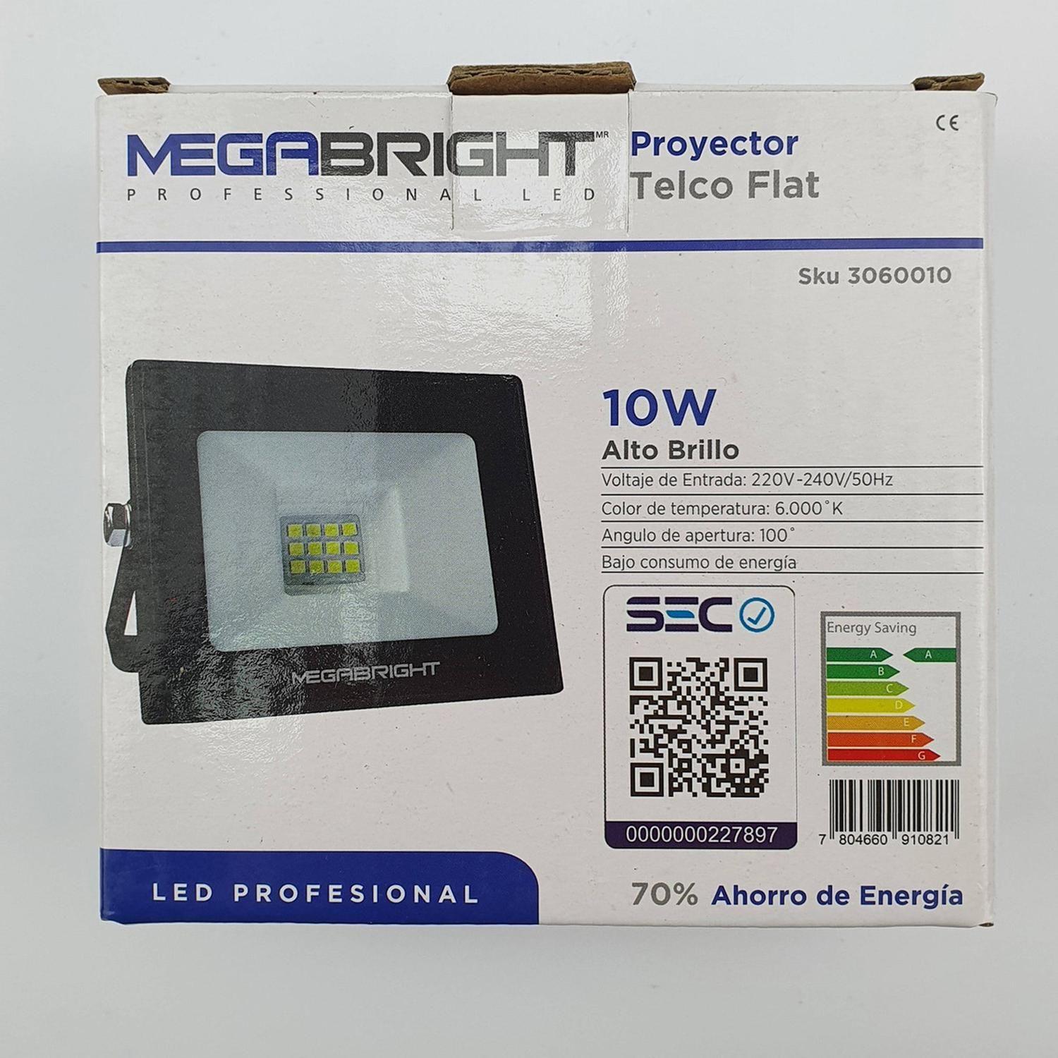 Proyector Led 10 Watt Flat Sin/sensor Mega Bright-1
