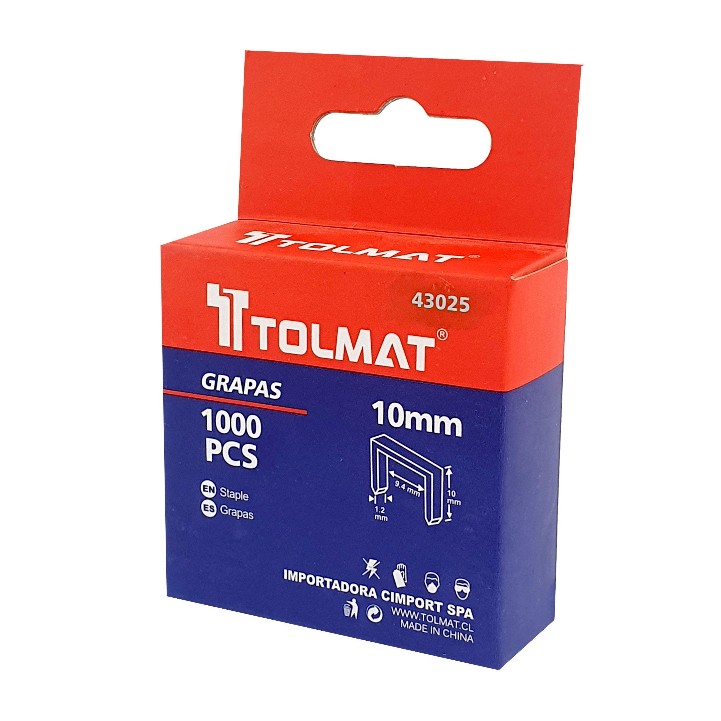 GRAPA (CORCHETE) 10MM. CAJA 1000 UNDS. TOLMAT-2