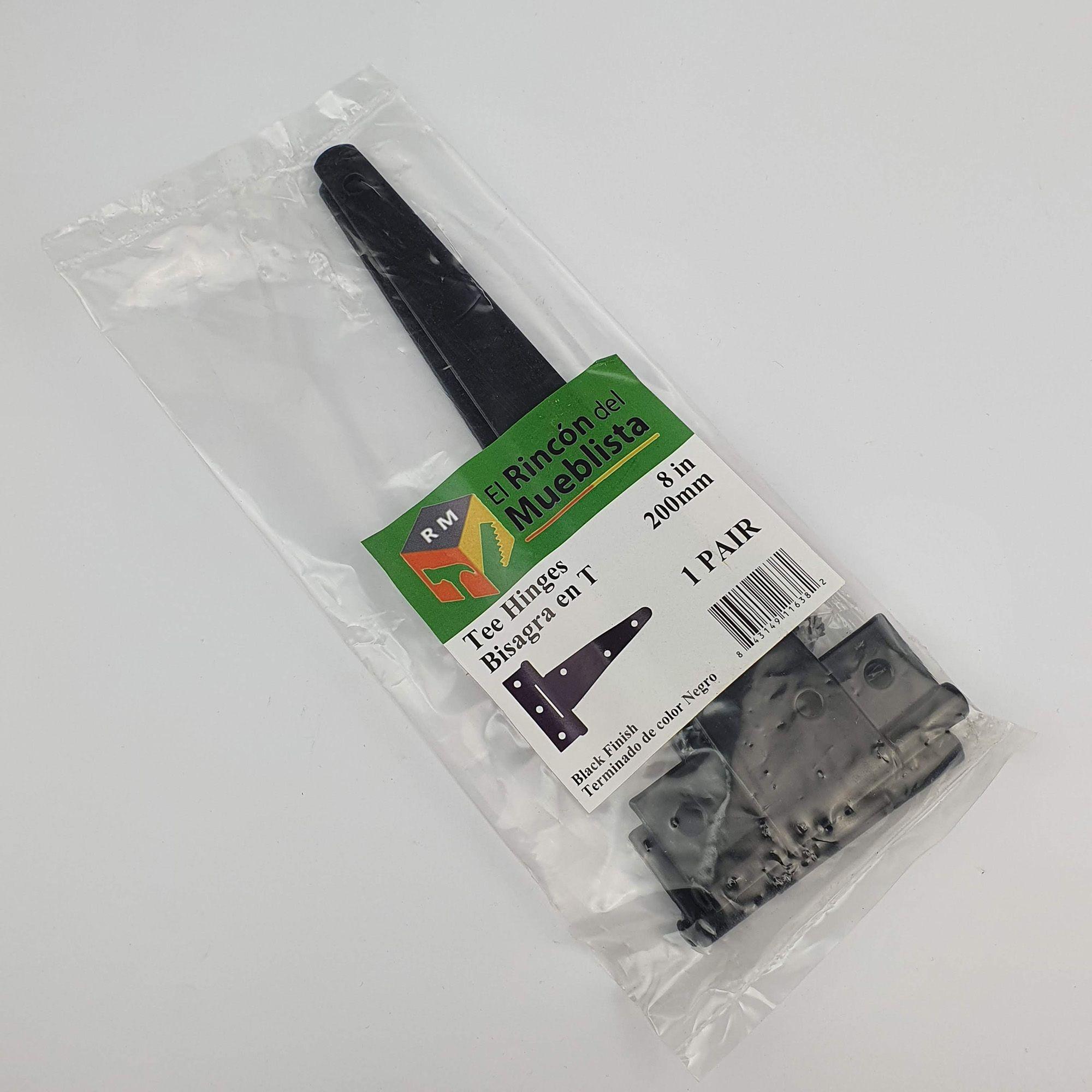  BISAGRA EN T NEGRO / TEE HINGES 8"   200MM  EL PAR-0