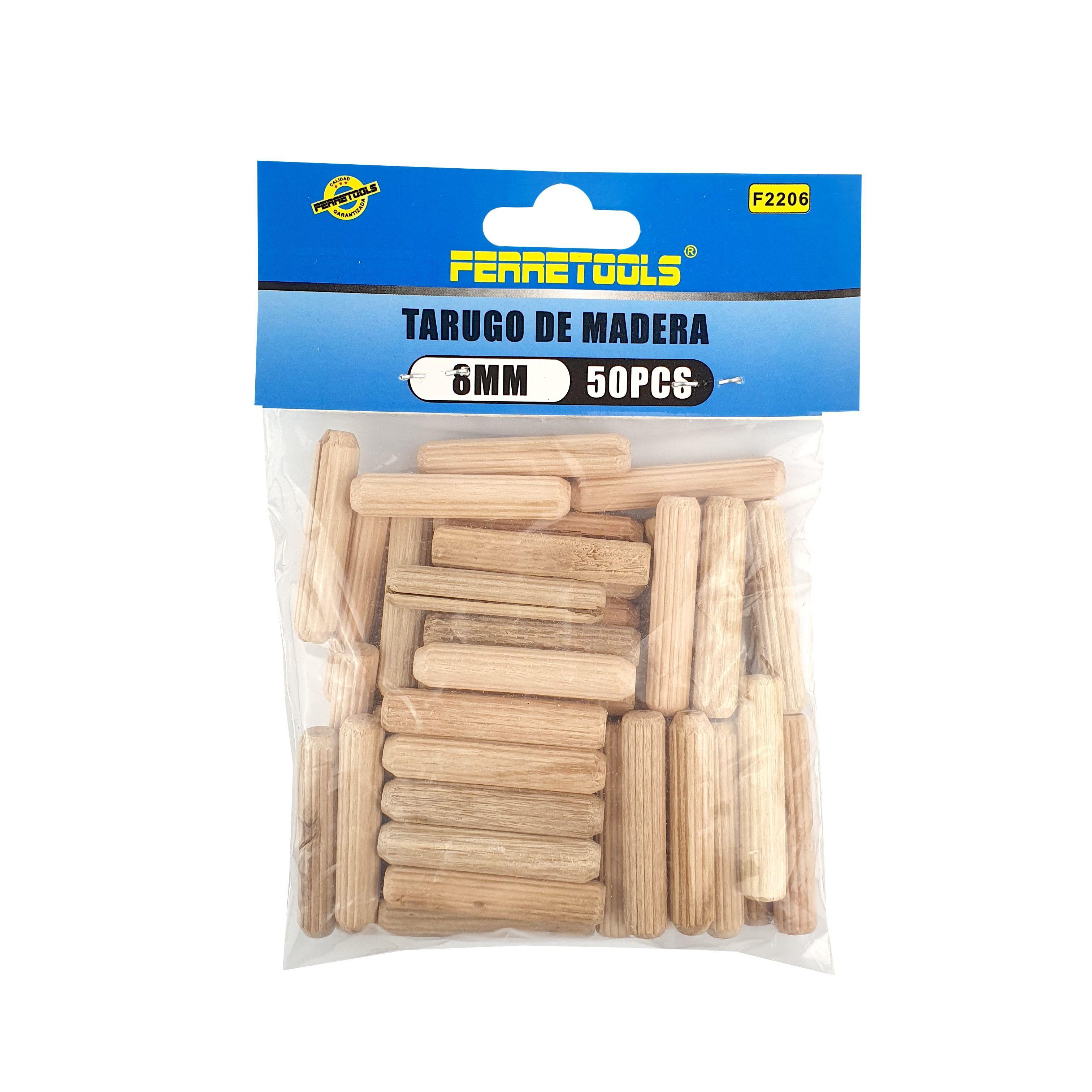 TARUGO DE MADERA 8MM BOLSA 50UND FERRETOOLS-1