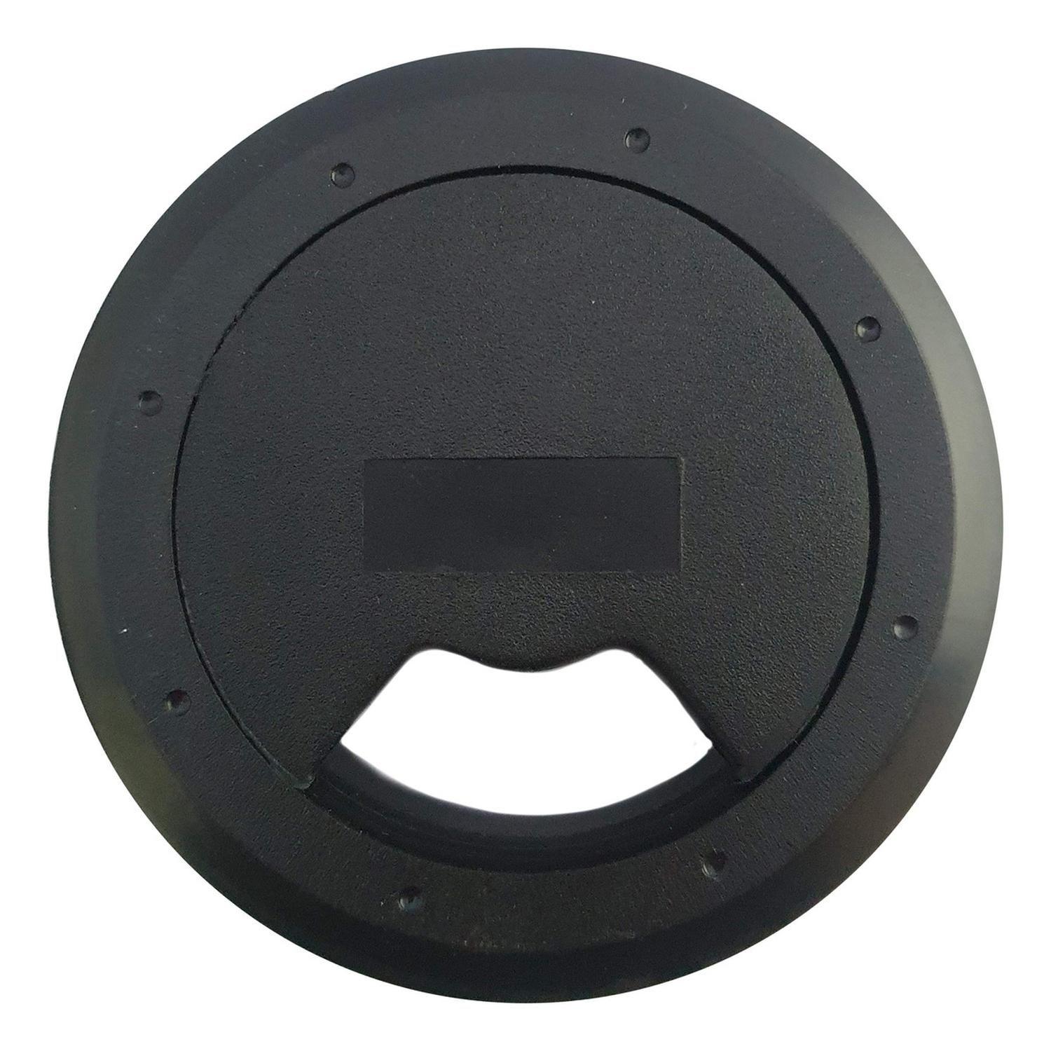 Pack 5 Unidades Pasacable Escritorio Plastico Negro 60 Mm-1