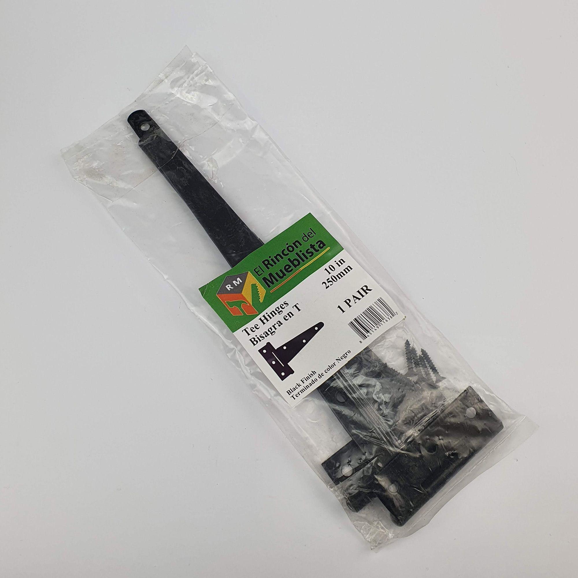  BISAGRA EN T NEGRO / TEE HINGES 10"  250MM  EL PAR-0