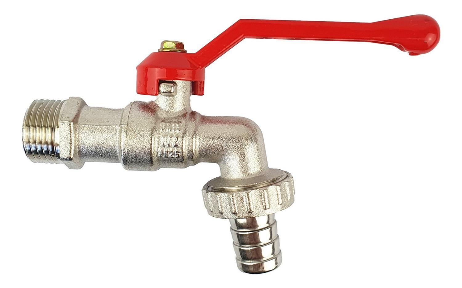 Llave Bola Jardin 1/2 X 3/4 Manilla Roja Taumm-0