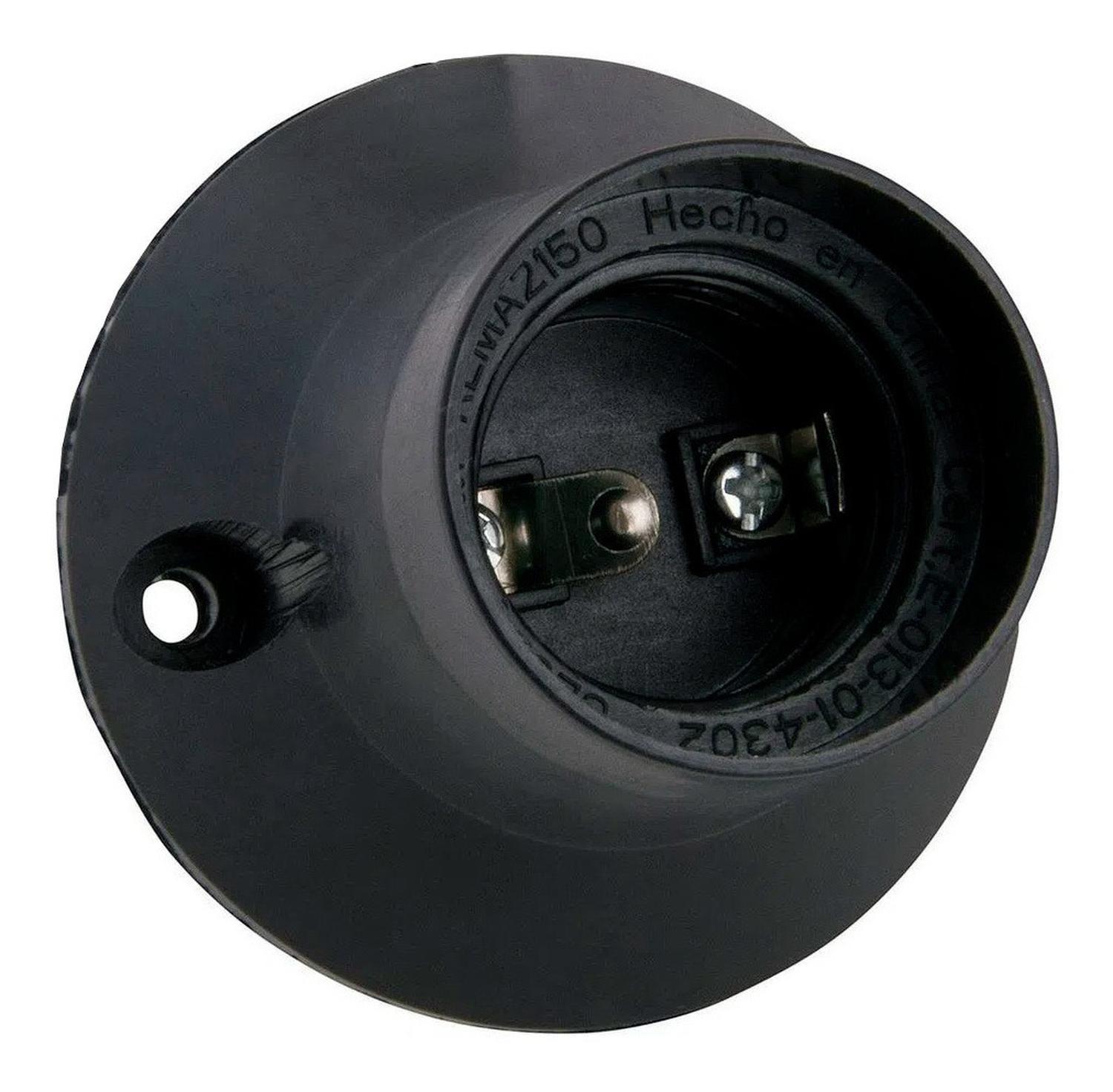 Soquete Base Recta Negro Mec-0