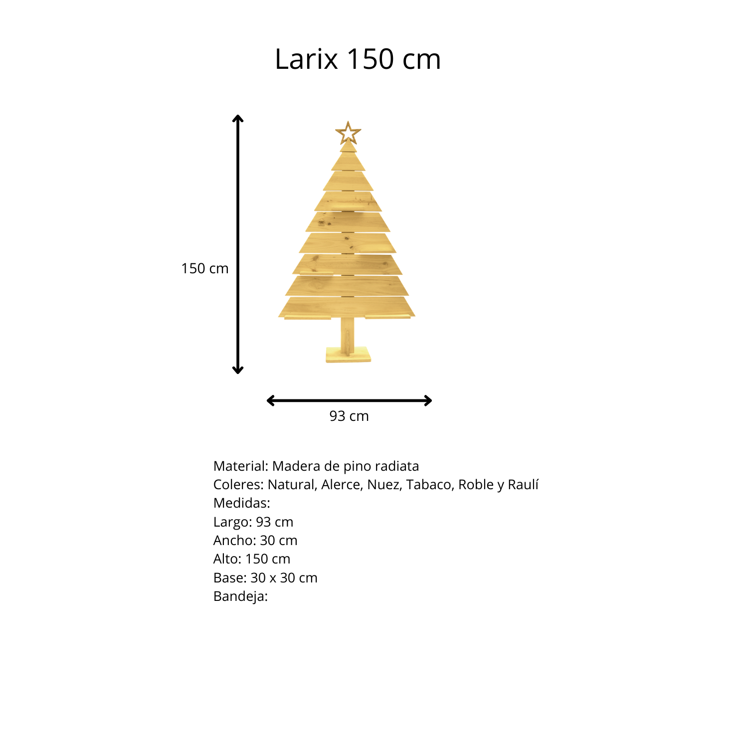 Árbol Navidad de madera Larix 150 cms de alto.-1