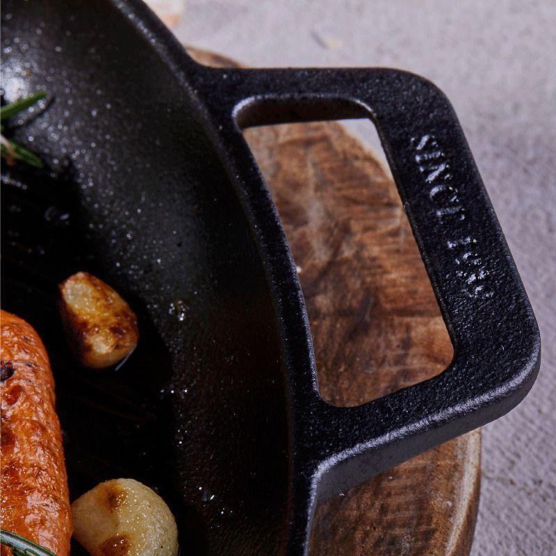 Sartén de Hierro Fundido Esmaltado con Doble Asa Cuadrado 25x25cm-4