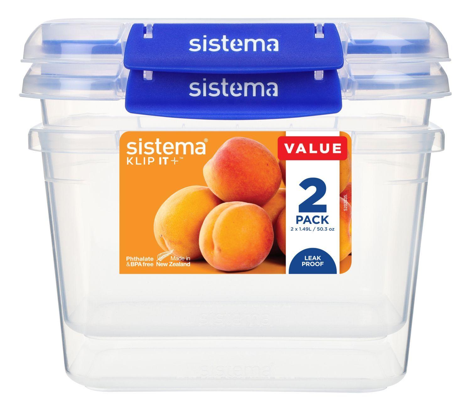 Set de 2 contenedores de 1.49 lts Klip It Plus. Sistema-2
