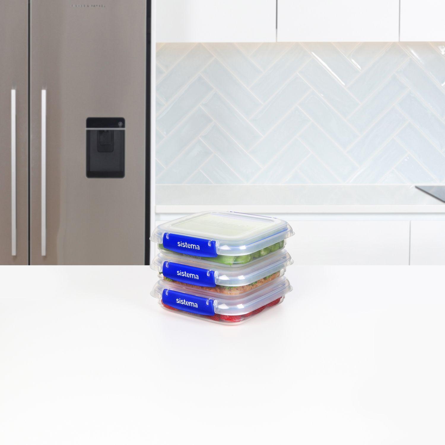 Set de 3 contenedores rectangular Klip It Plus 520 ml. Sistema-3