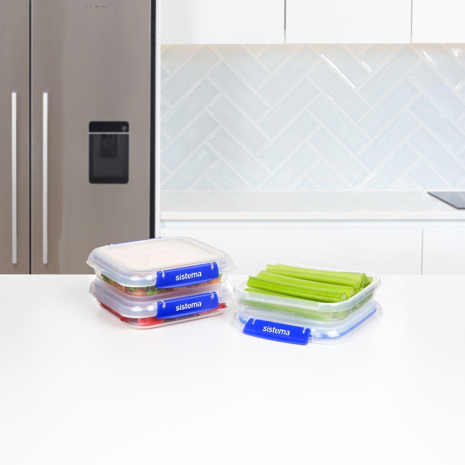 Set de 3 contenedores rectangular Klip It Plus 520 ml. Sistema-2