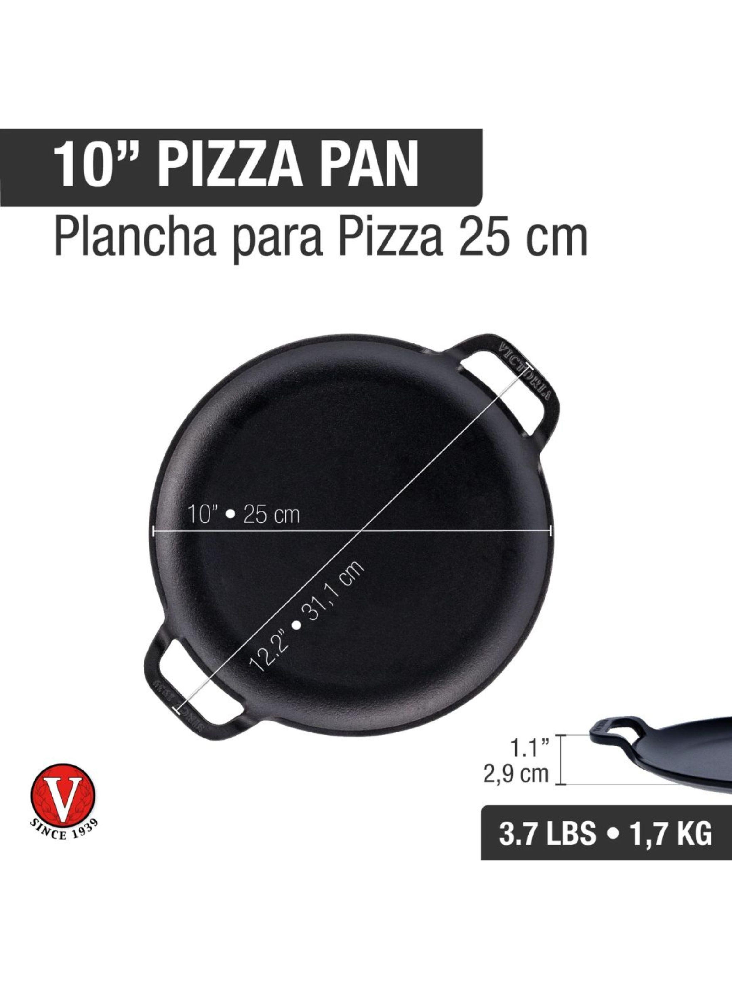 Plancha Victoria Para Pizza Doble Asa 25 Cm Precurado-2