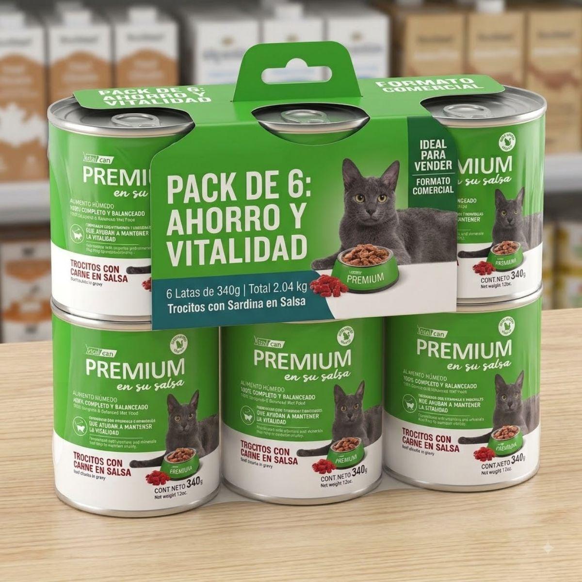 Pack 6 Latas Comida Húmeda Gato Adulto Sardina En Salsa 340g-0