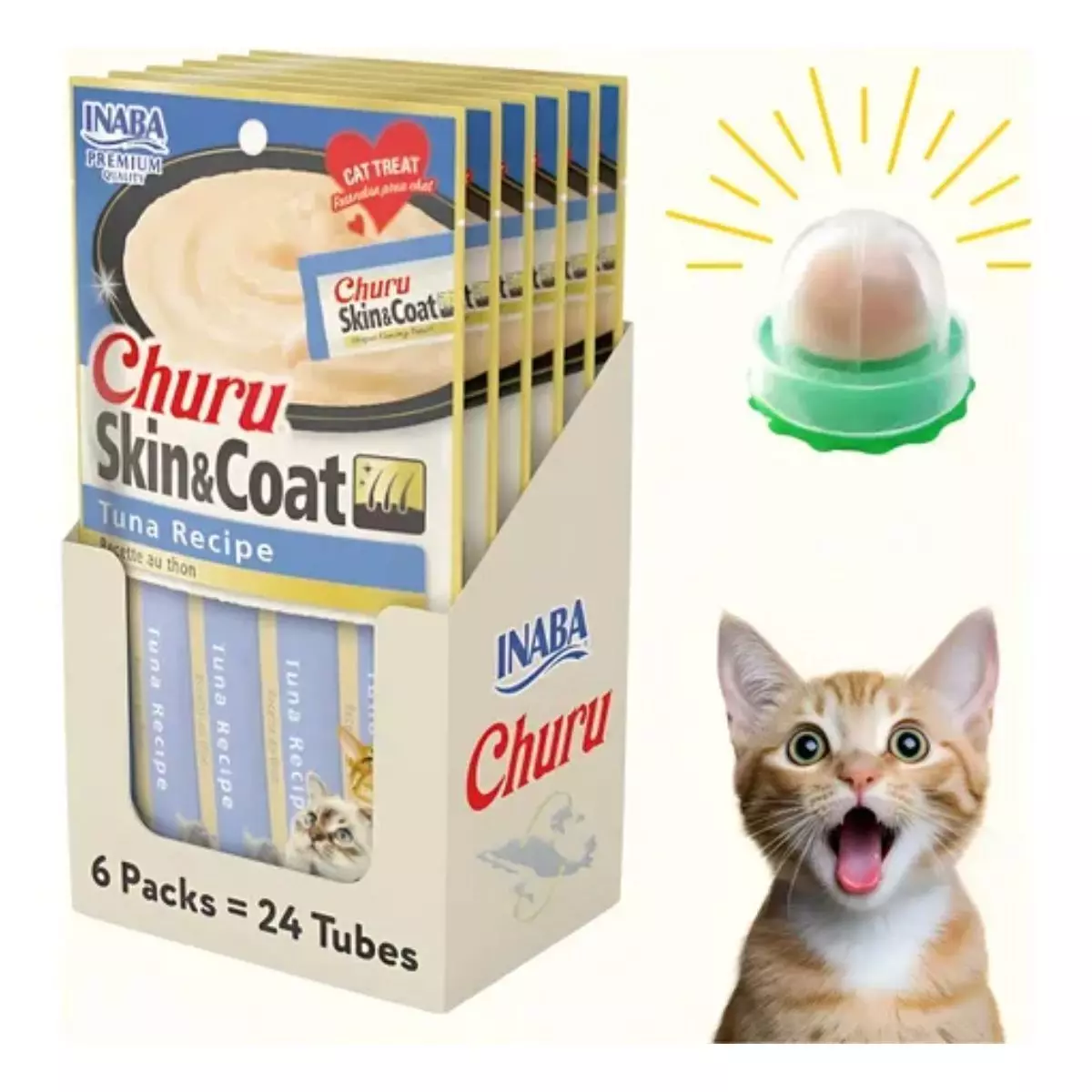 Churu Piel Y Pelaje Atún Para Gatos Pack 6 Unidades 24 Tubos-2