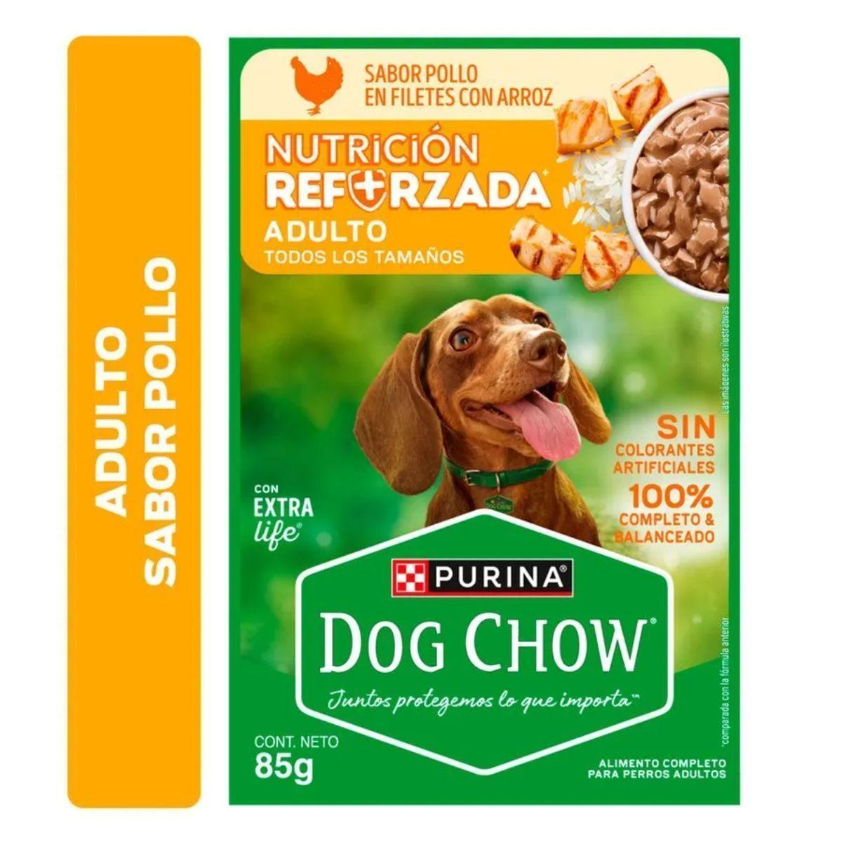 Alimento Húmedo Perro Adulto Dog Chow Pollo con Arroz 85g Pack 15 Unidades-0
