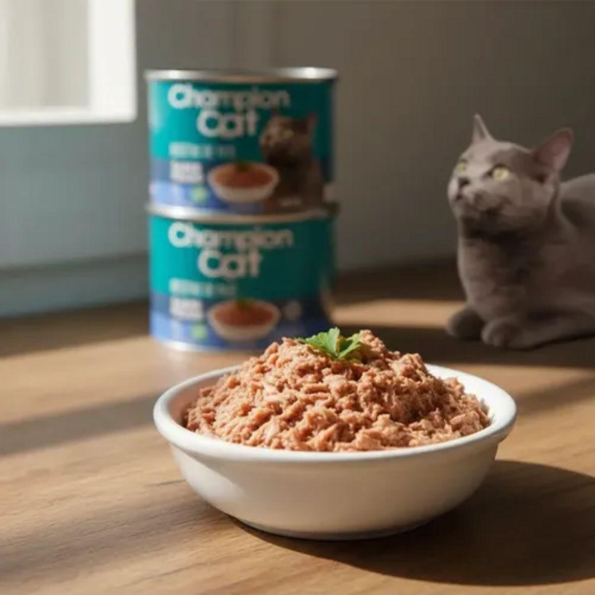 6 Latas Champion Cat Alimento Húmedo Gato Adulto Pescado-2