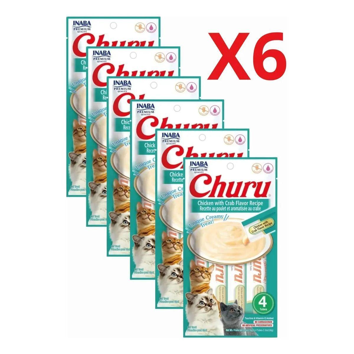 Churu Gato Sabor Pollo Con Cangrejo X 6 Bolsas 24 Tubos 336 g-2