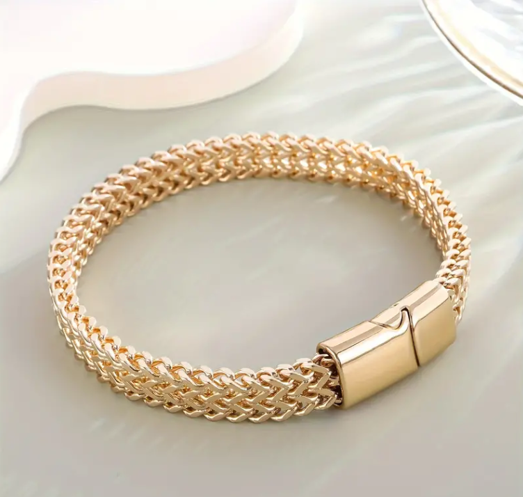 Pulsera Brazalete Dorado Unisex-0
