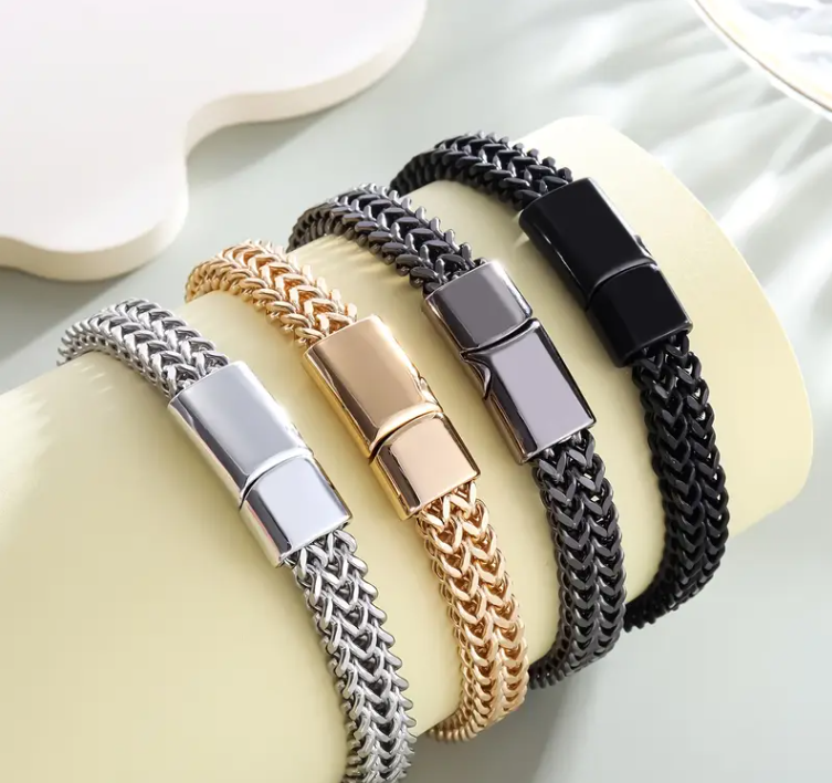 Pulsera Brazalete Dorado Unisex-1