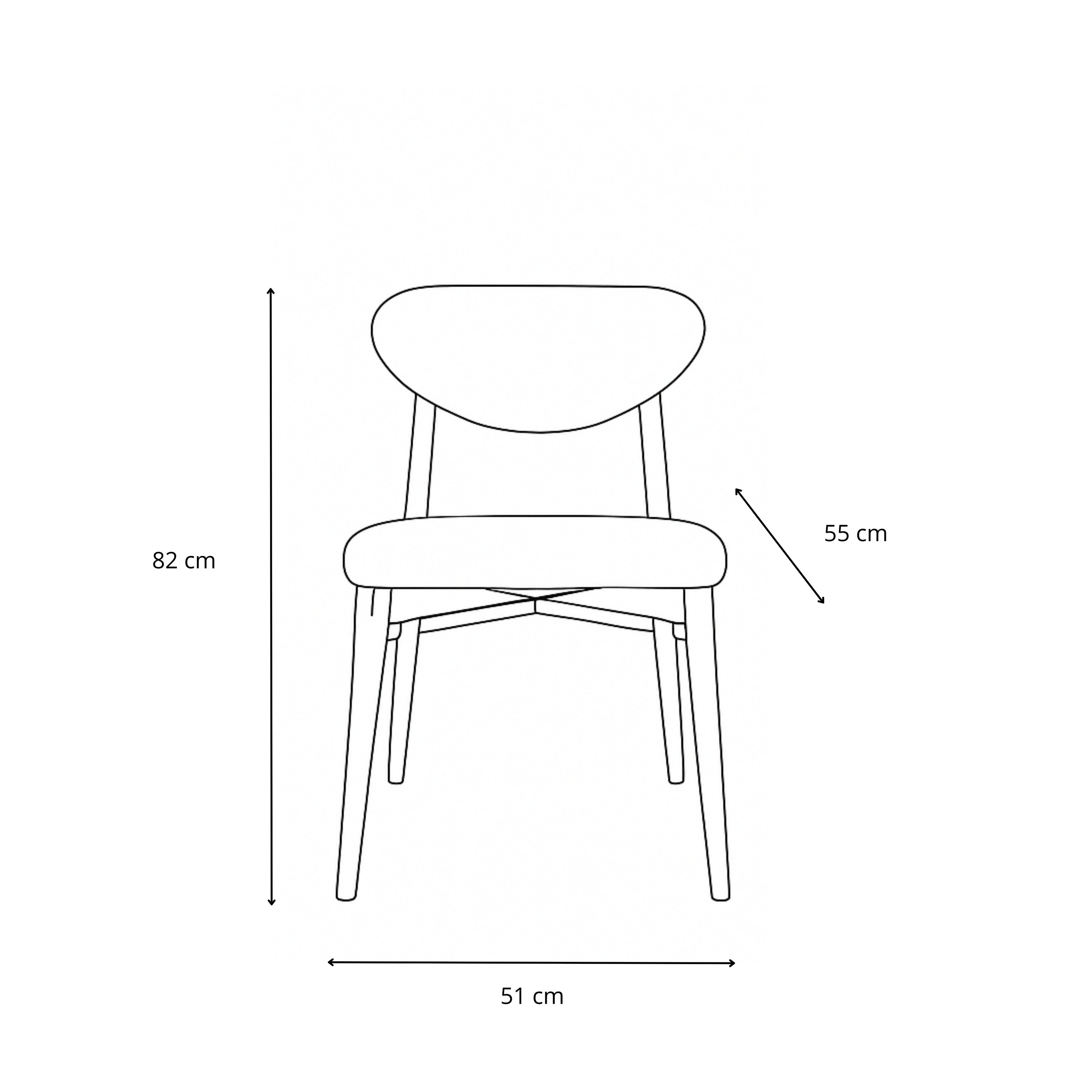 Silla Silla Antonia – Diseño escandinavo moderno en madera maciza y tapiz gris-4