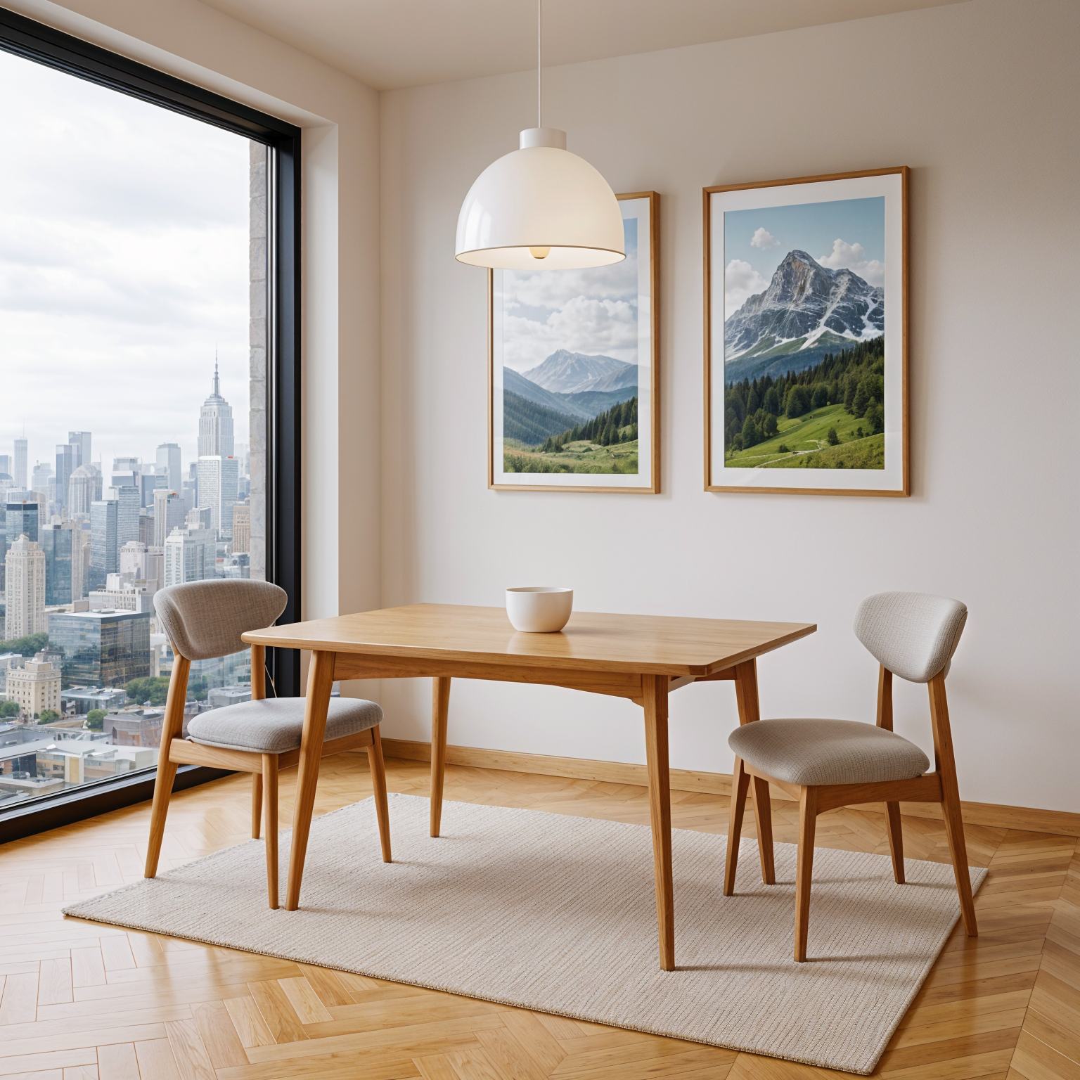 Silla Silla Antonia – Diseño escandinavo moderno en madera maciza y tapiz gris-3