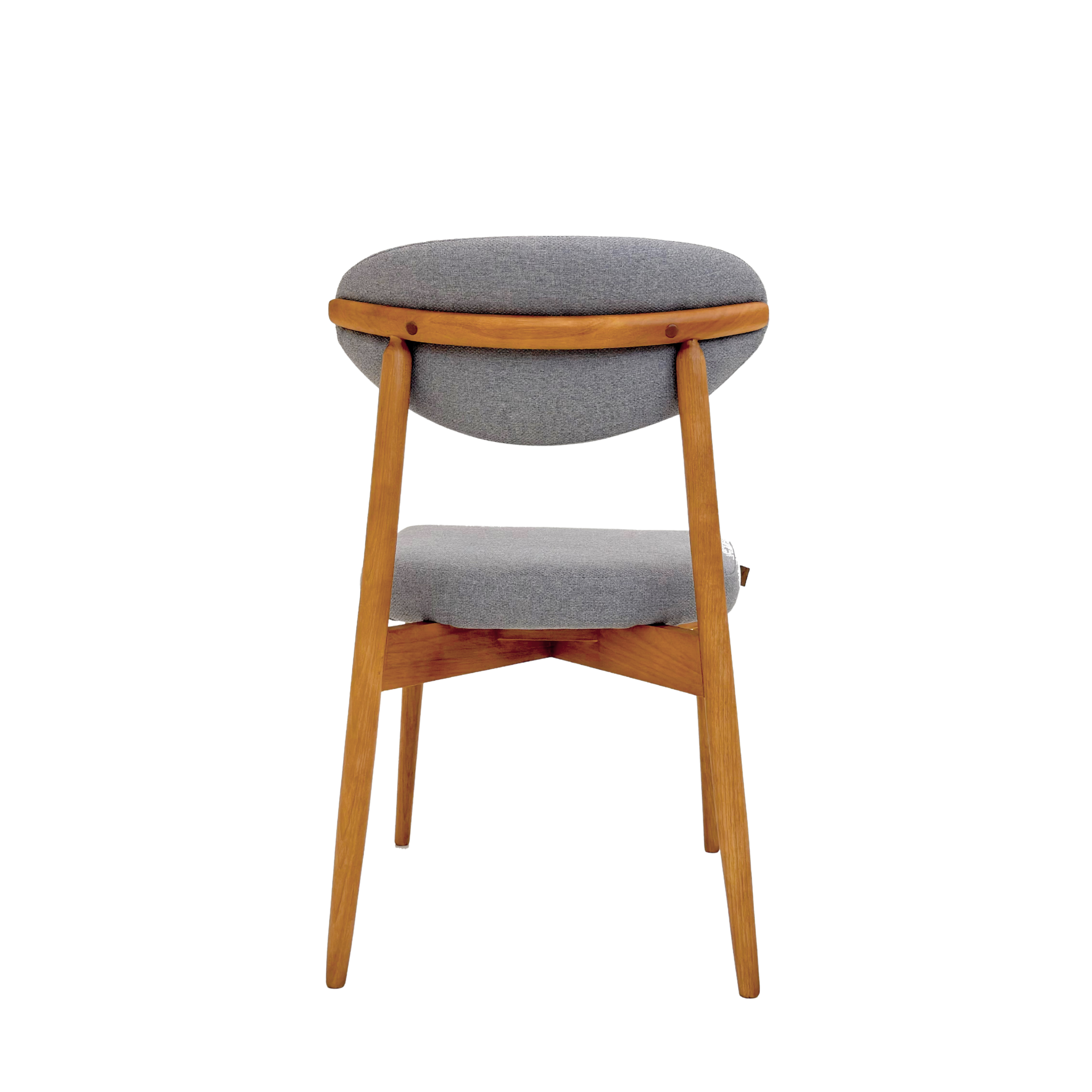 Silla Silla Antonia – Diseño escandinavo moderno en madera maciza y tapiz gris-5