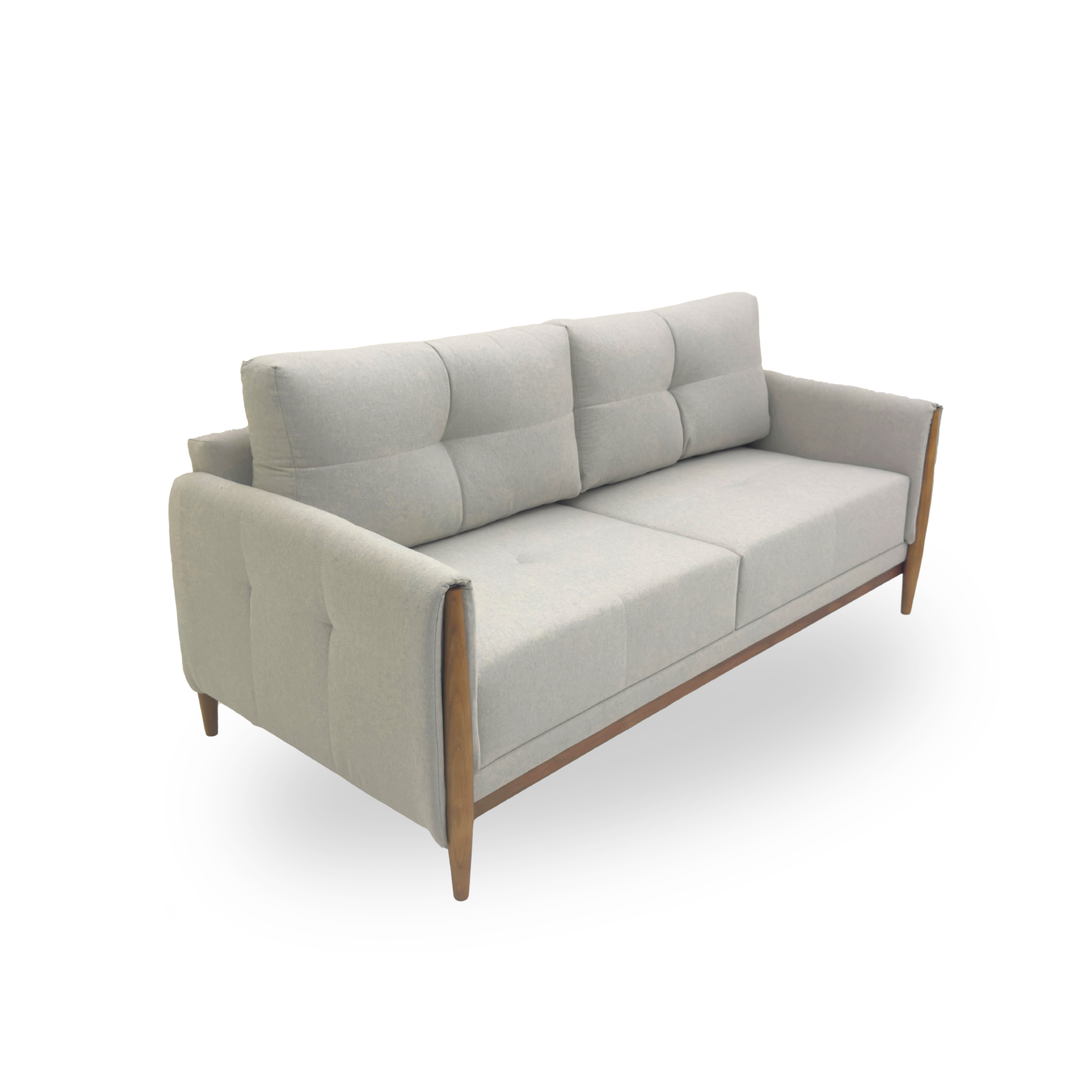 Sofá Otto 3C – Diseño moderno con tapizado de algodón color arena-2